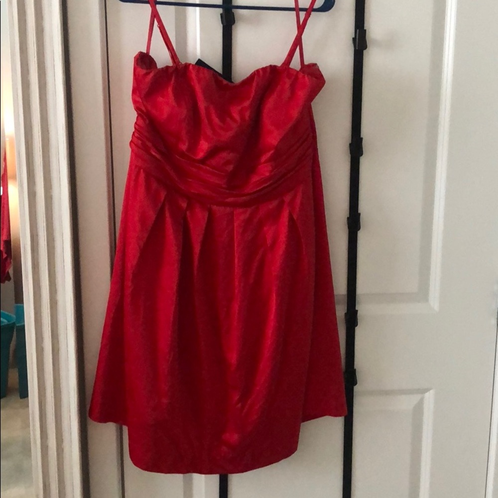 Eloquii red satin strapless dress size 16